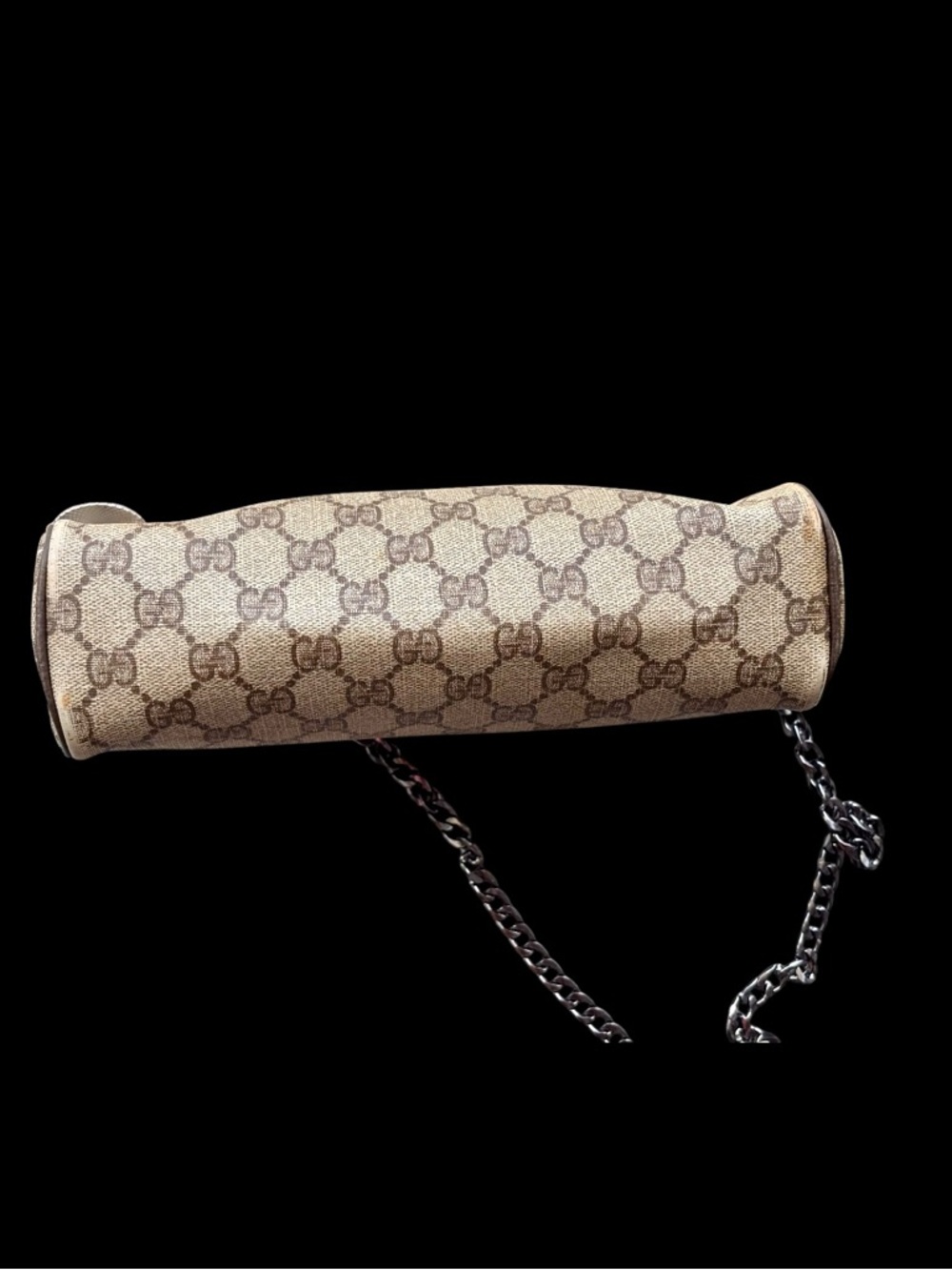 Authentic Gucci Beige and Brown GG Supreme Crossbody with Chain Strap & Charm. - Picture 11 of 11